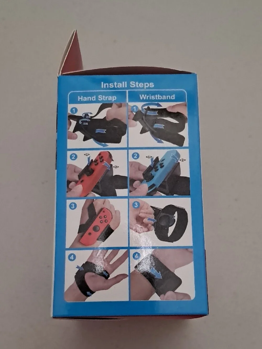 Wrist Bands & Hand Wraps Kit - Black and Blue - Compatible with NS/N-S/OLED/N-S2